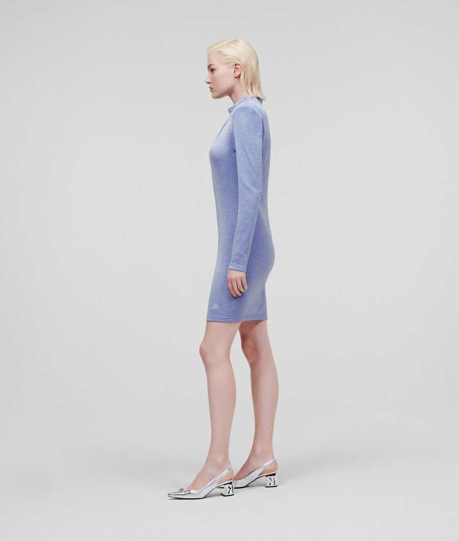 Lavender Women's Karl Lagerfeld Lurex Jersey Dresses | TH425RTKF