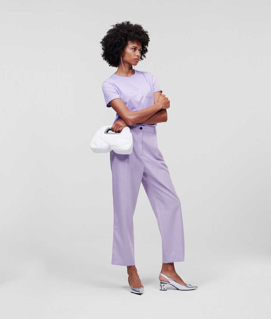 Lavender Women's Karl Lagerfeld Tailored Pants | TH821GHQK