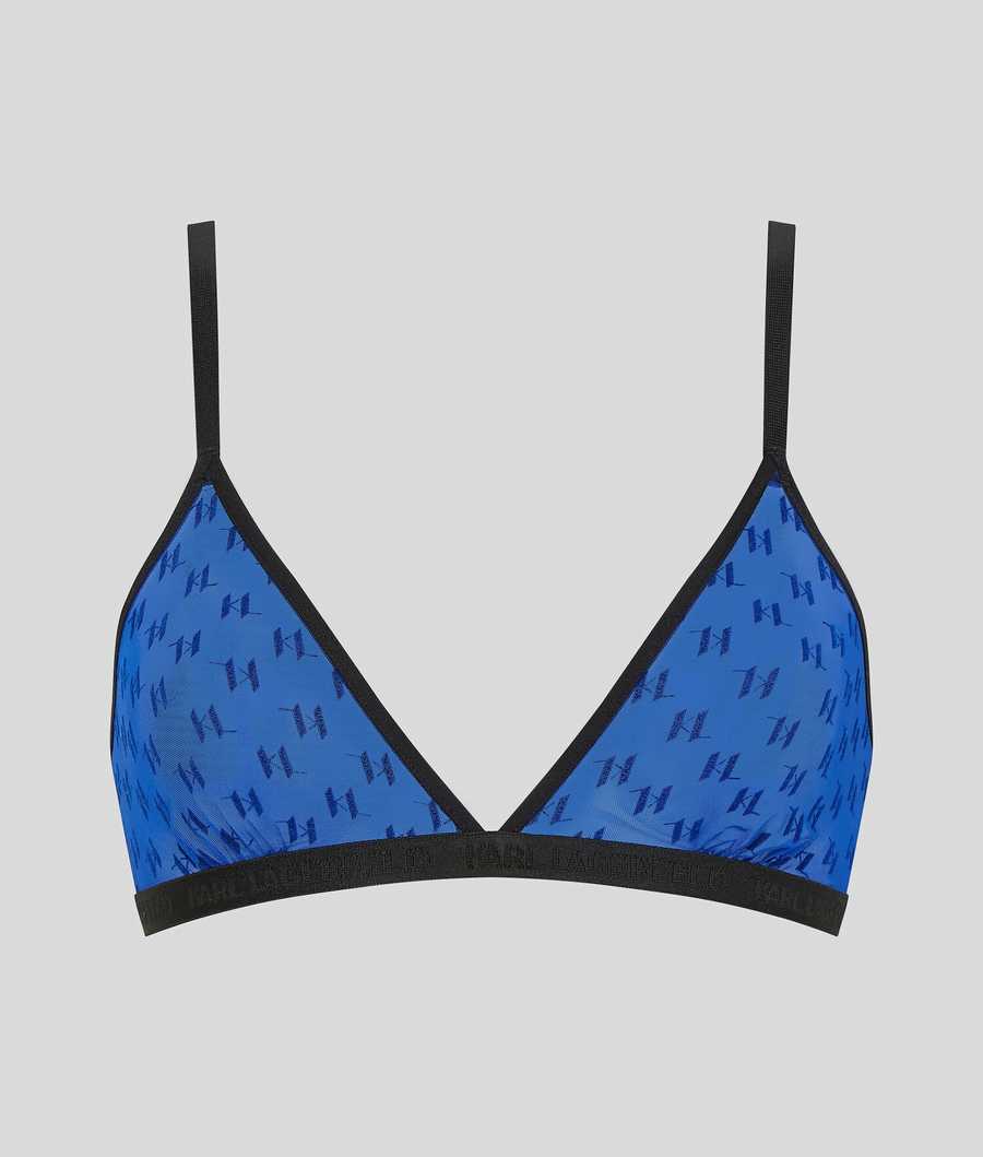 Light Blue Women's Karl Lagerfeld Kl Monogram Triangle Bra Underwear | TH756TGND