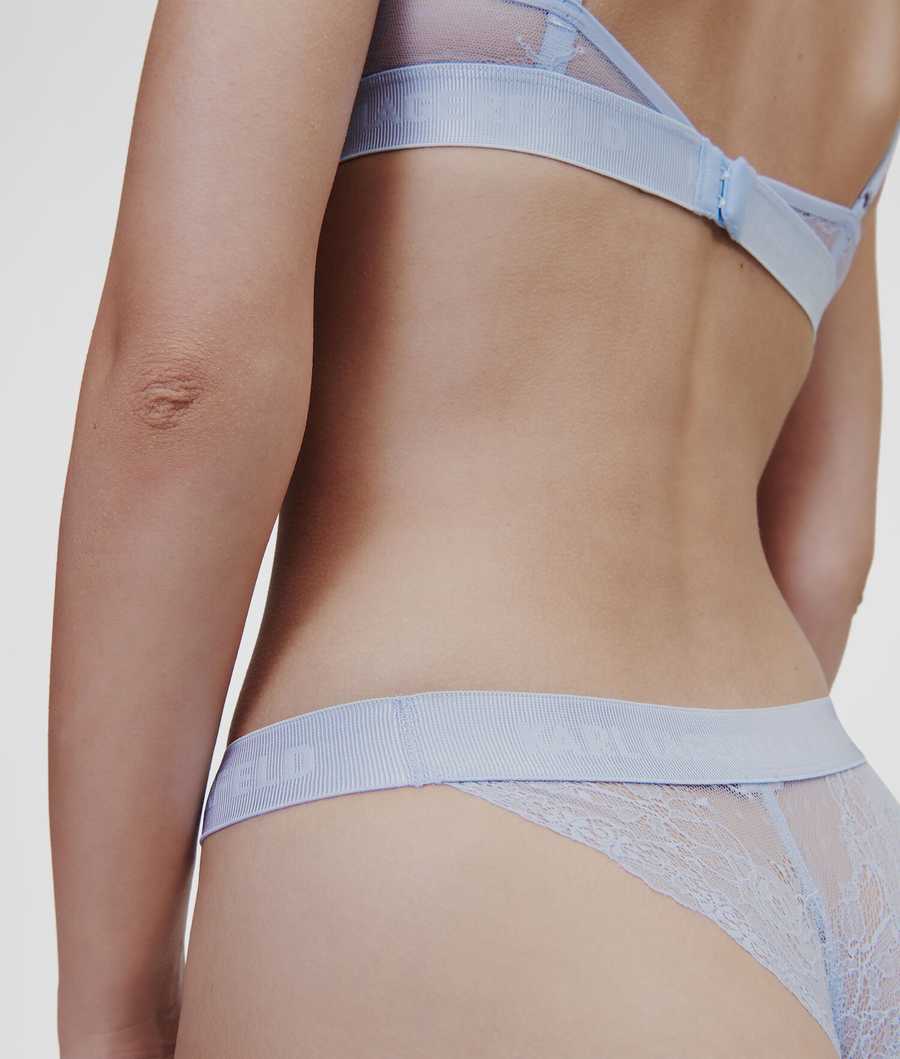 Light Blue Women's Karl Lagerfeld Lace Brazilian Briefs Underwear | TH652KTYX