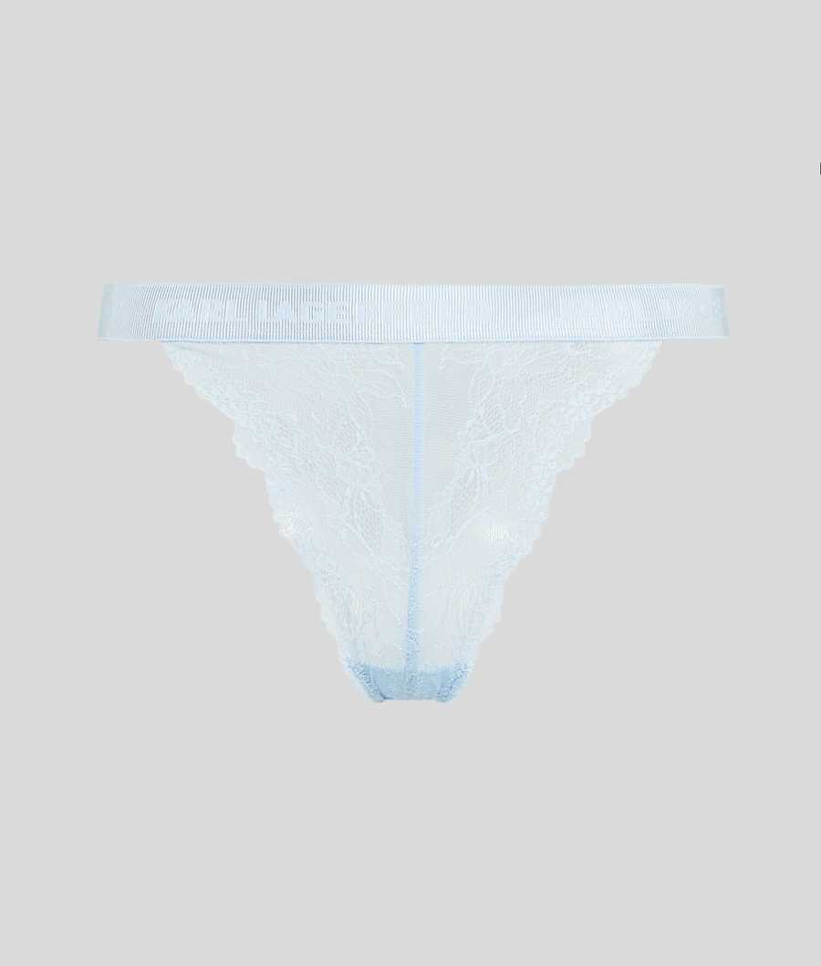 Light Blue Women\'s Karl Lagerfeld Lace Brazilian Briefs Underwear | TH652KTYX