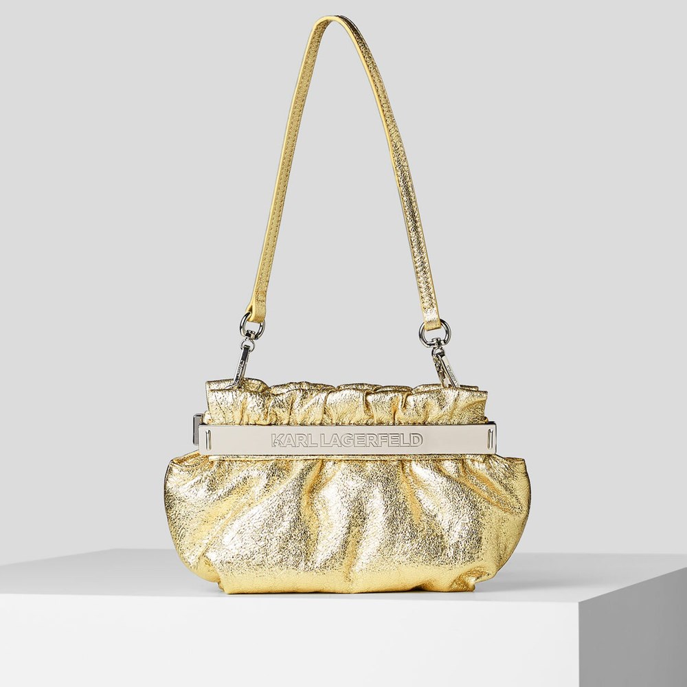 Light Gold Women\'s Karl Lagerfeld K/Kross Metallic Gold Baguette Bag | TH618WKJQ