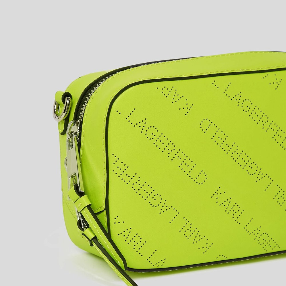 Light Green Women's Karl Lagerfeld K/Punched Logo Camera Bag | TH185PJOF