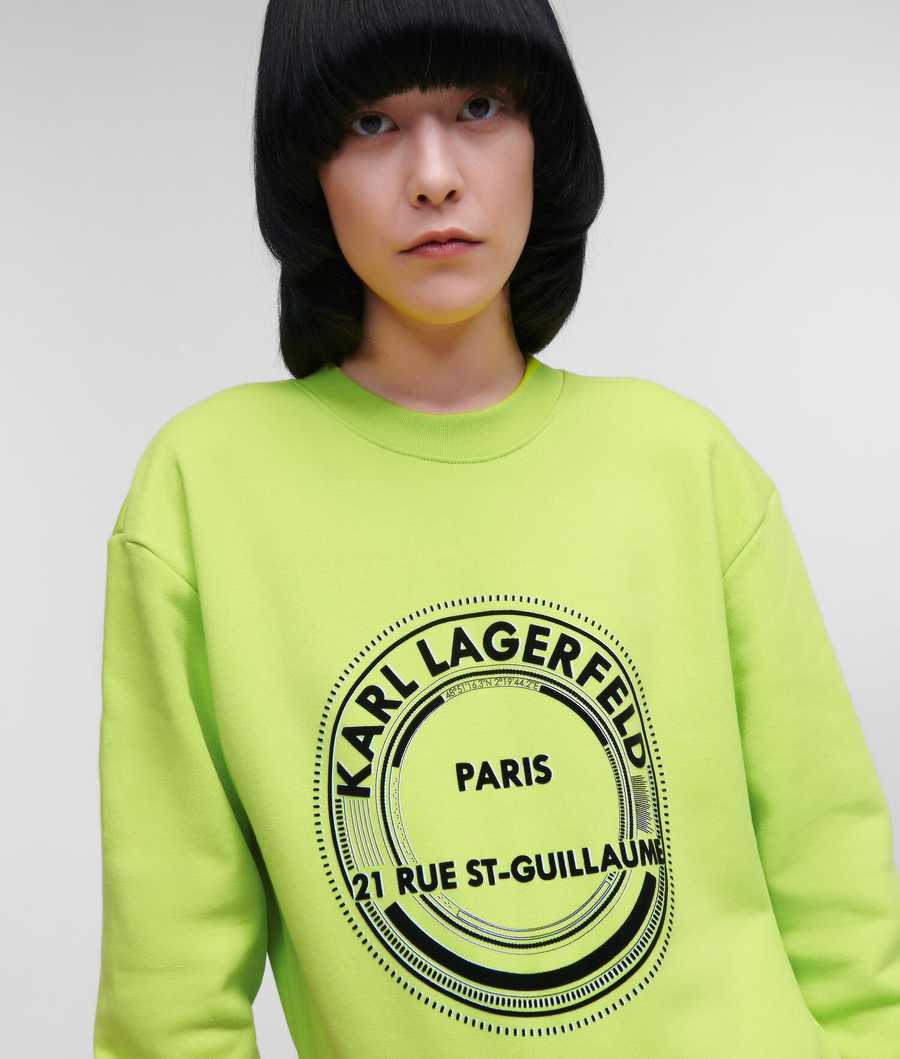 Light Green Women's Karl Lagerfeld Rue St-guillaume Sweatshirts | TH397VGZW