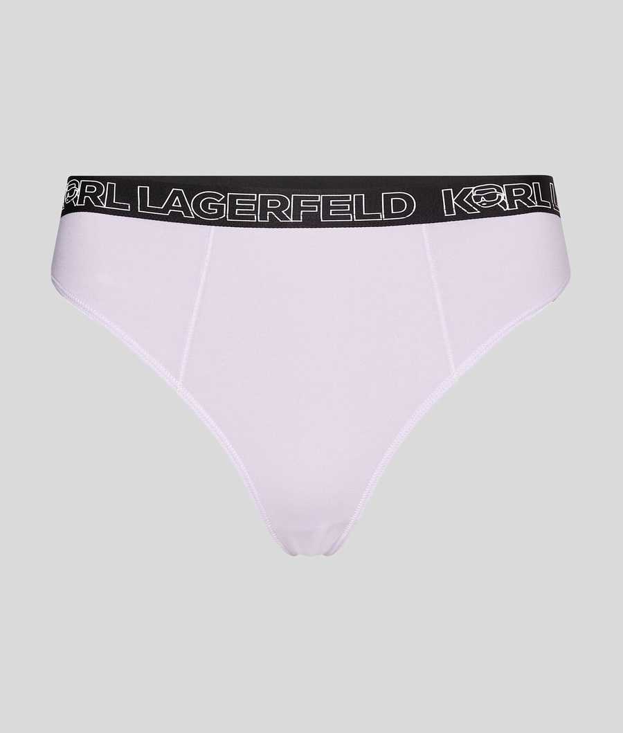 Light Purple Women\'s Karl Lagerfeld Ikonik 2.0 Logo High-rise Brief Underwear | TH475MIEH