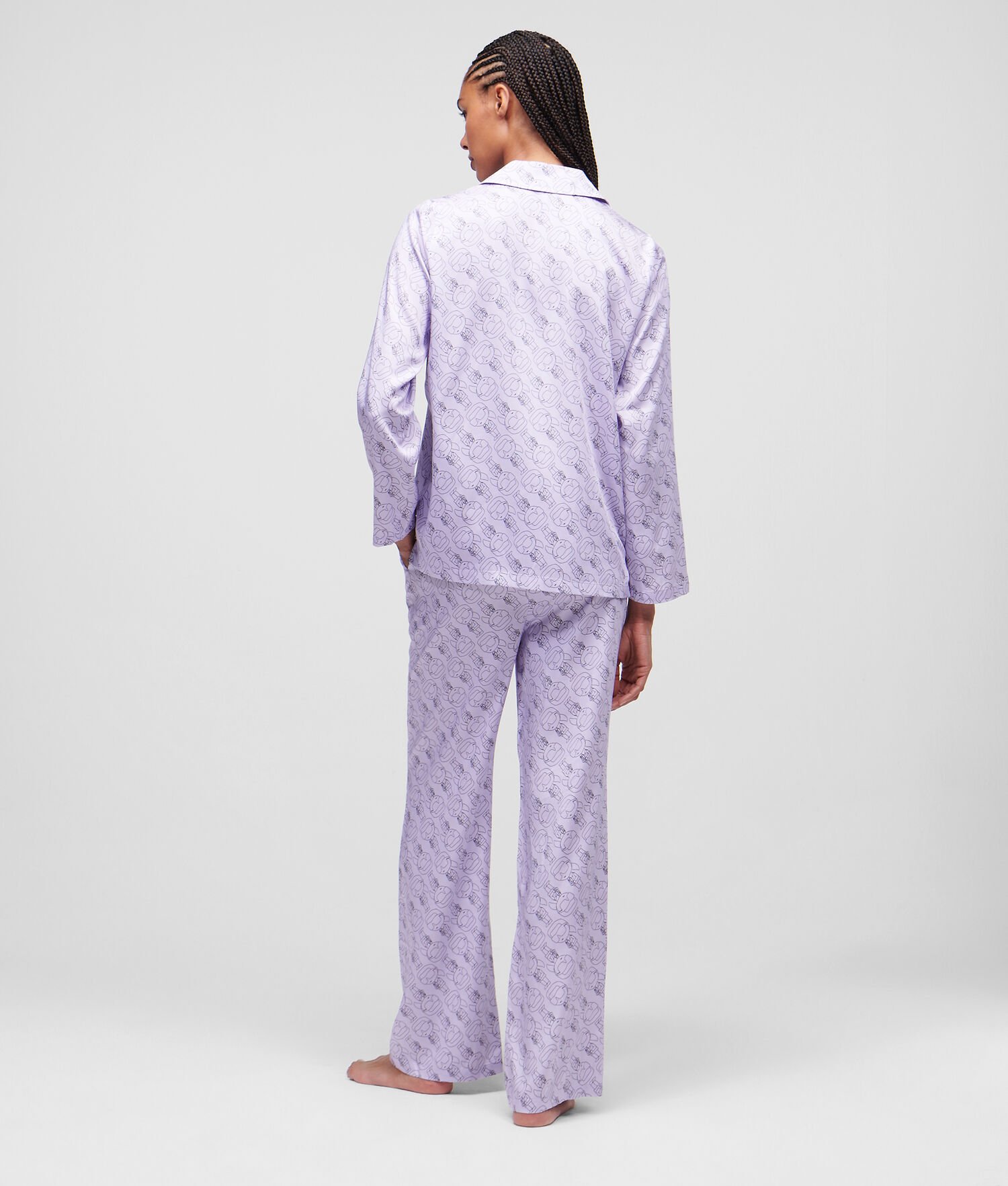 Light Purple Women's Karl Lagerfeld Ikonik 2.0 Long-sleeved Pyjama Set Sleepwear | TH849SEMI