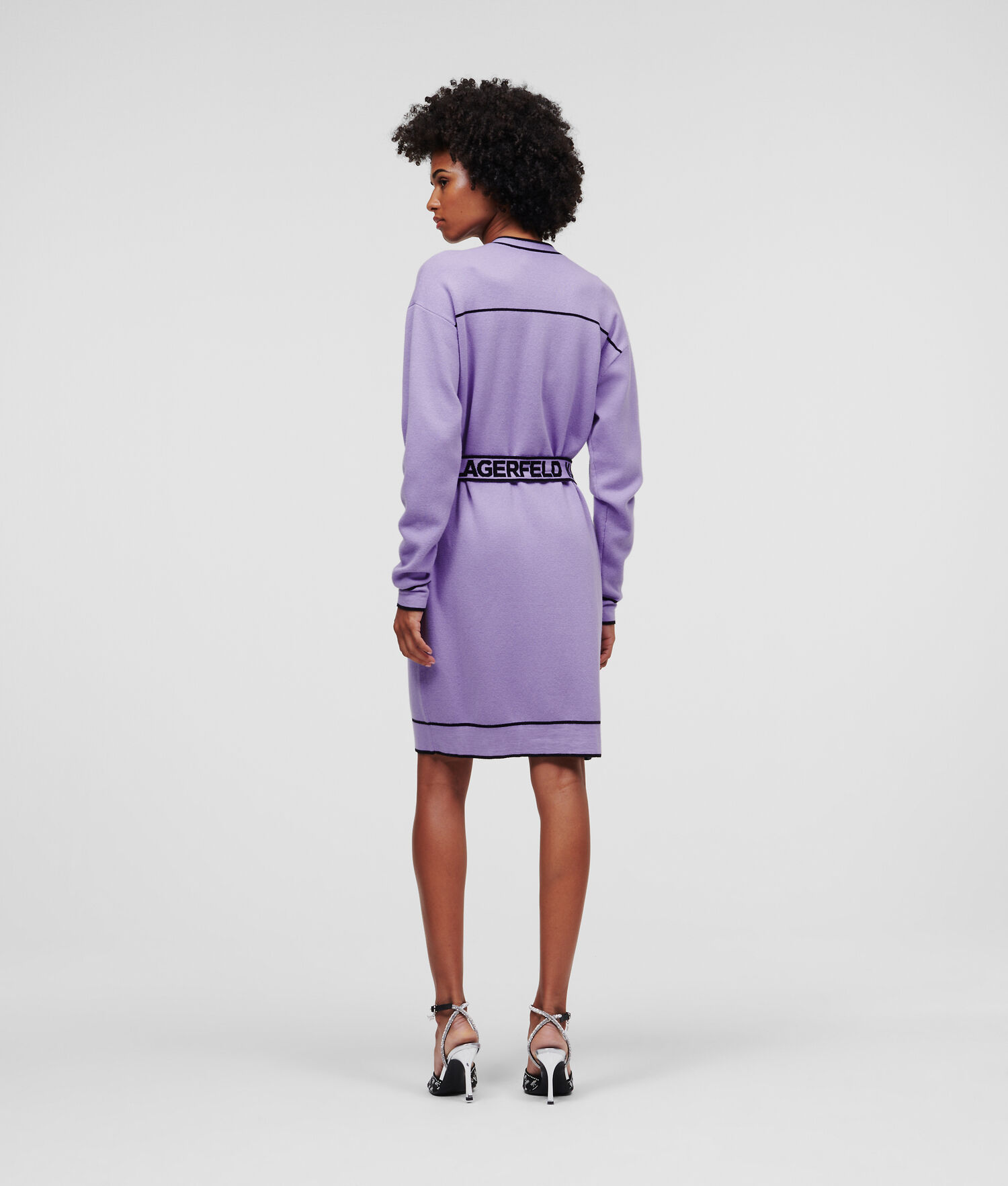 Light Purple Women's Karl Lagerfeld Karl Logo Belted Knitwear | TH382ZOKY