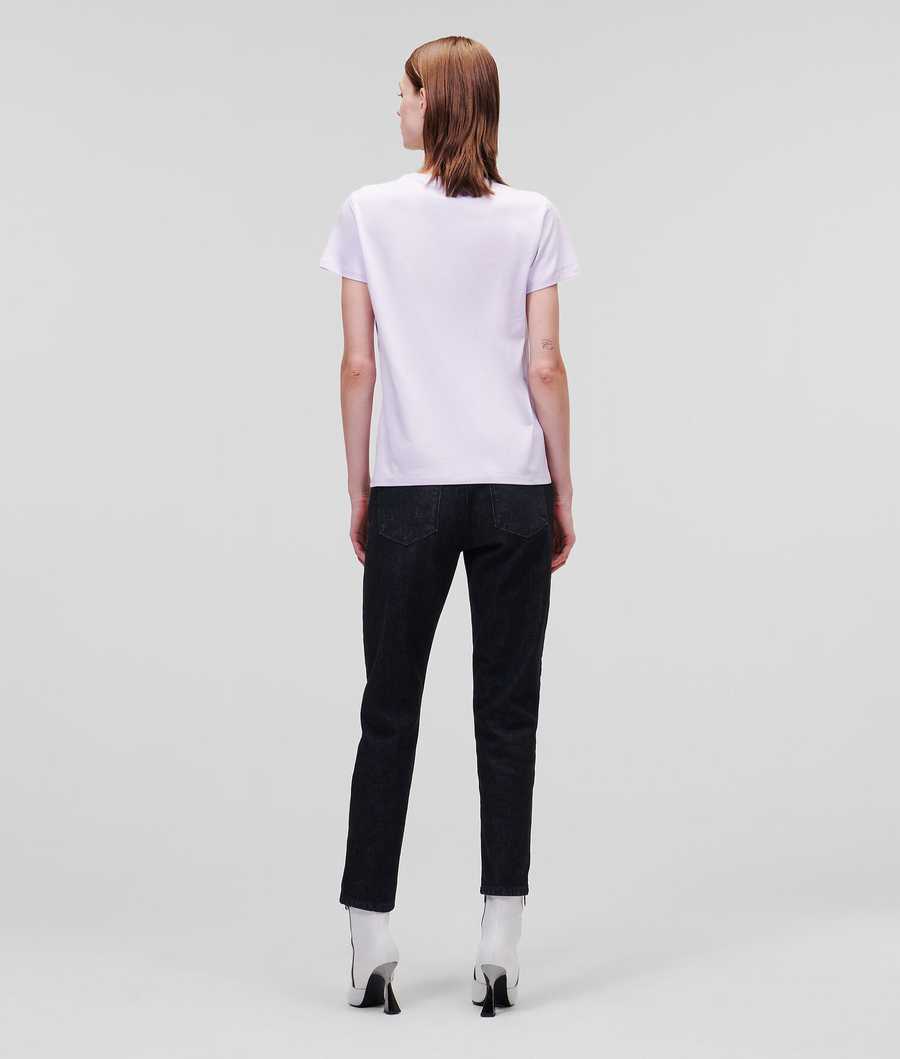 Light Women's Karl Lagerfeld Athleisure T-Shirts | TH046ODFM