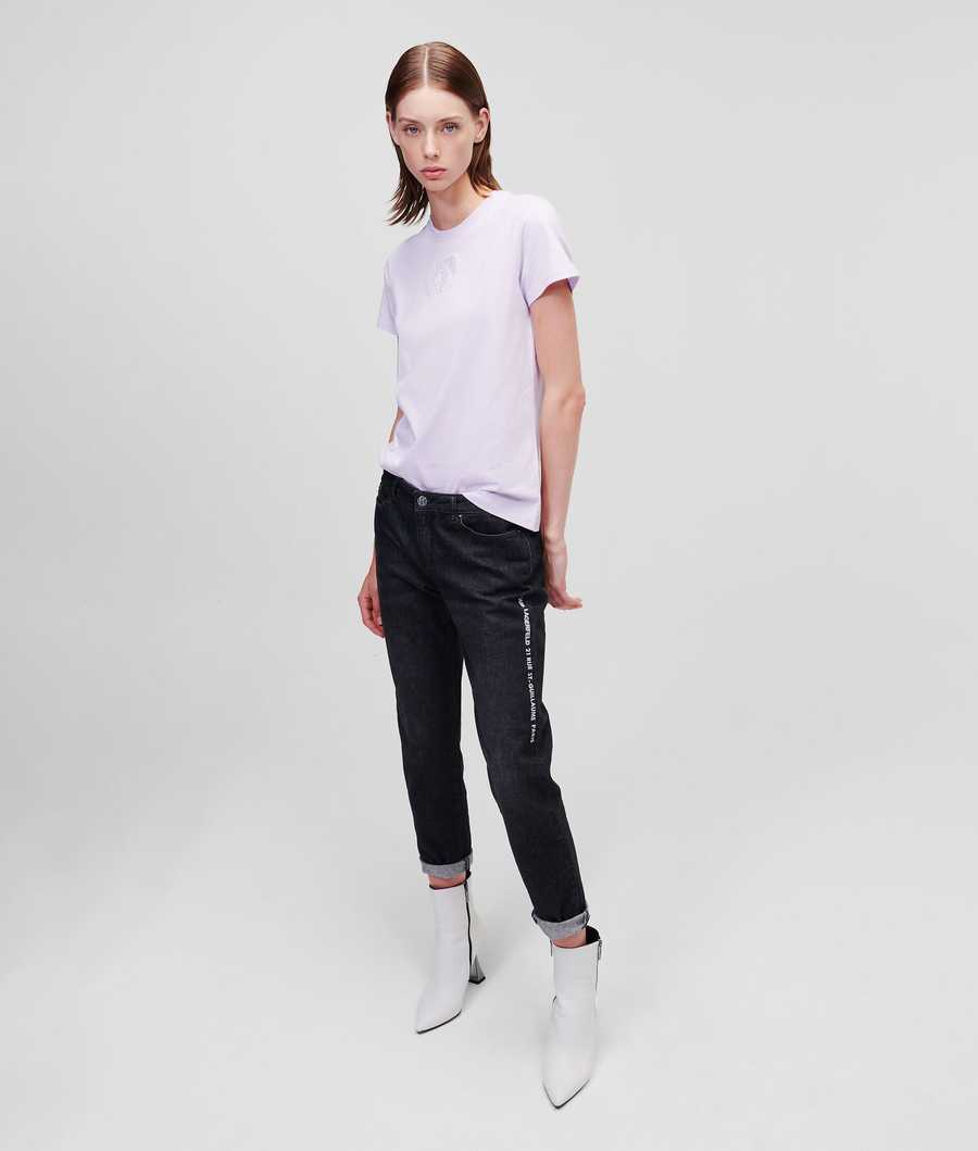 Light Women's Karl Lagerfeld Athleisure T-Shirts | TH046ODFM