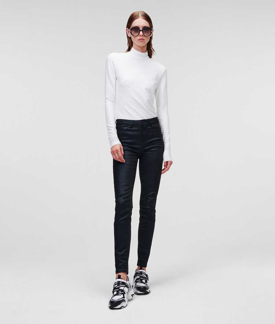 Metal Women's Karl Lagerfeld Metallic Skinny Jeans | TH512YSXK