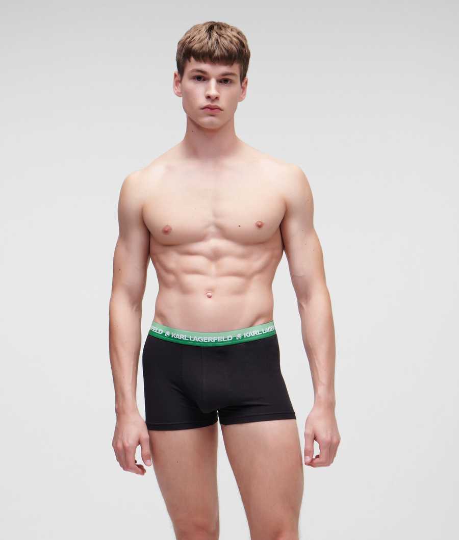 Multicolor Green Men's Karl Lagerfeld Karl Logo Trunks - 3 Pack Underwear | TH632KMWS