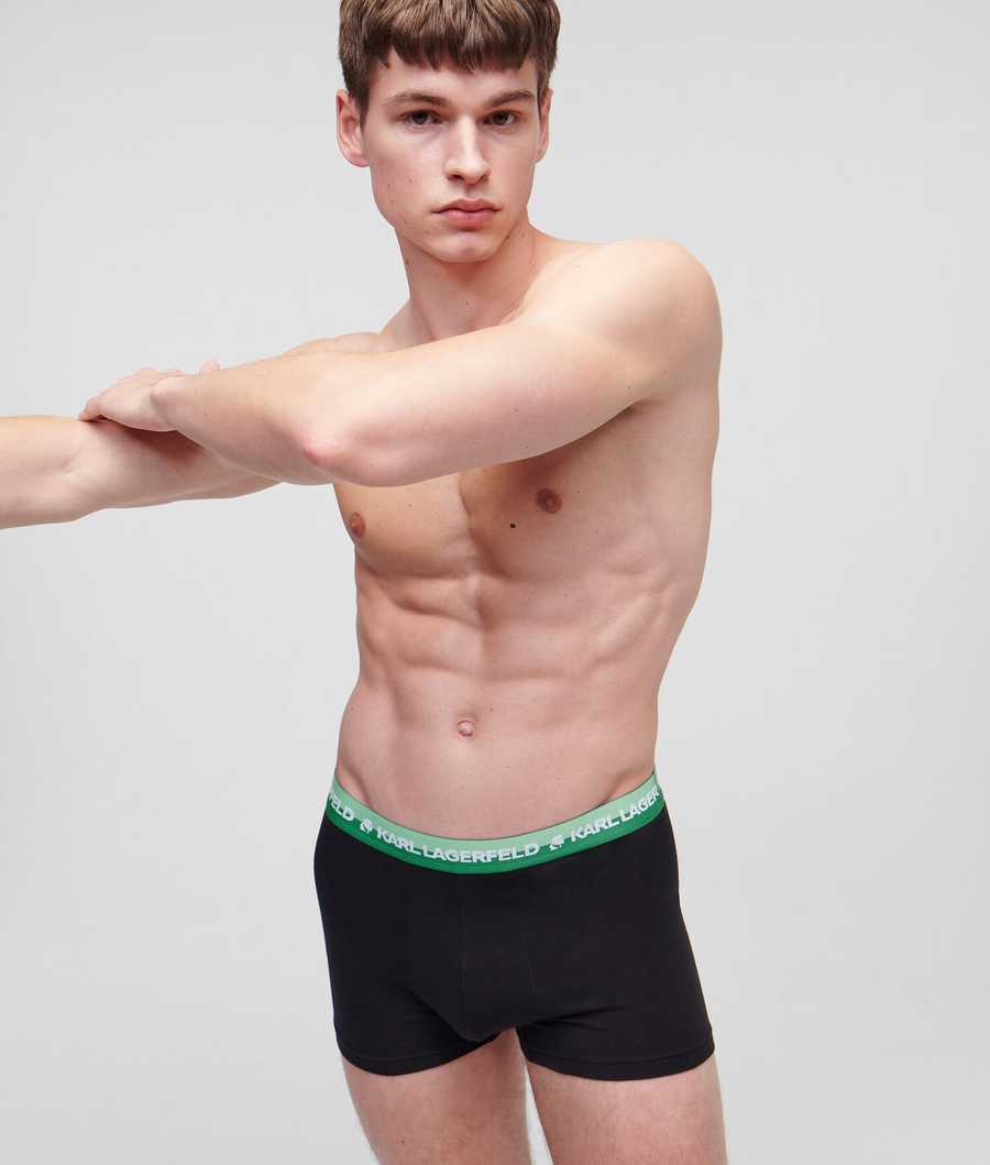 Multicolor Green Men's Karl Lagerfeld Karl Logo Trunks - 3 Pack Underwear | TH632KMWS