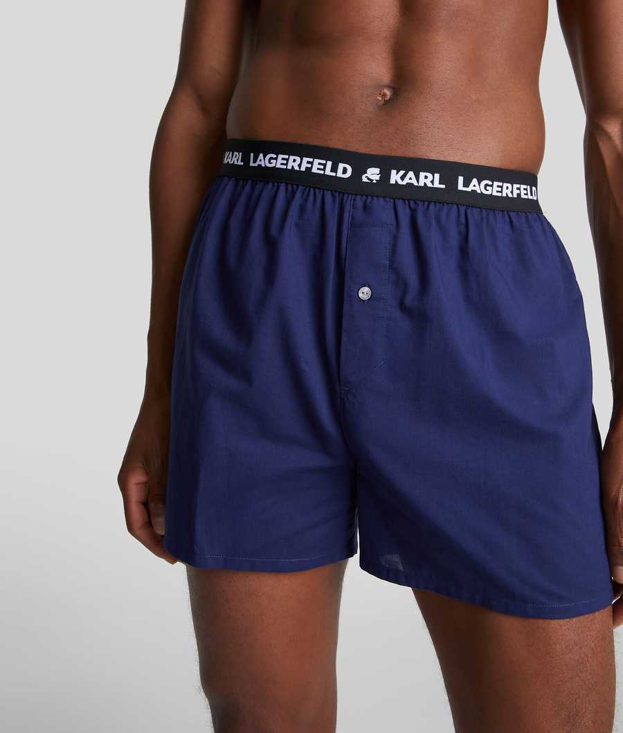 Multicolor Men's Karl Lagerfeld Karl Logo Woven Boxer Shorts – 3 Pack Underwear | TH571UJNE