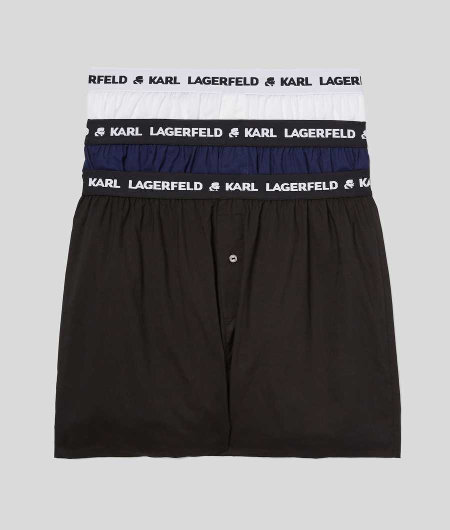 Multicolor Men\'s Karl Lagerfeld Karl Logo Woven Boxer Shorts – 3 Pack Underwear | TH571UJNE