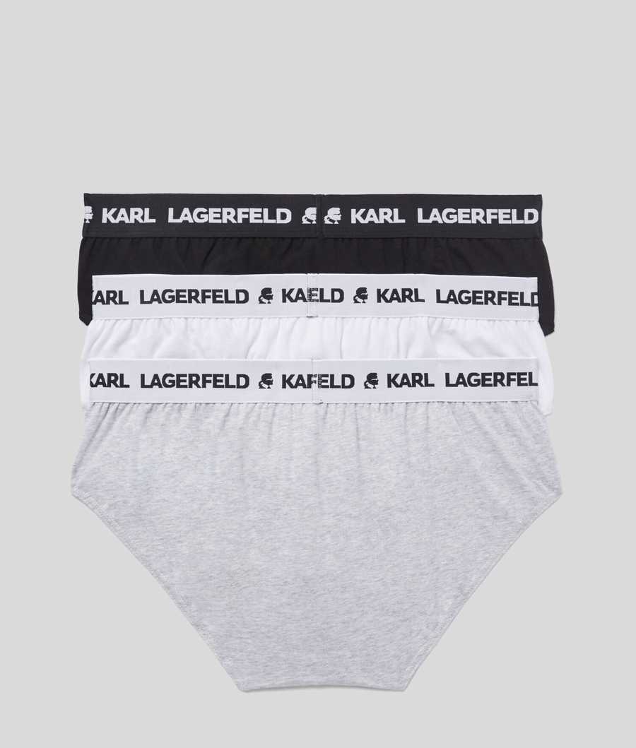 Multicolor Men's Karl Lagerfeld Logo Briefs 3-pack Underwear | TH542ANFD