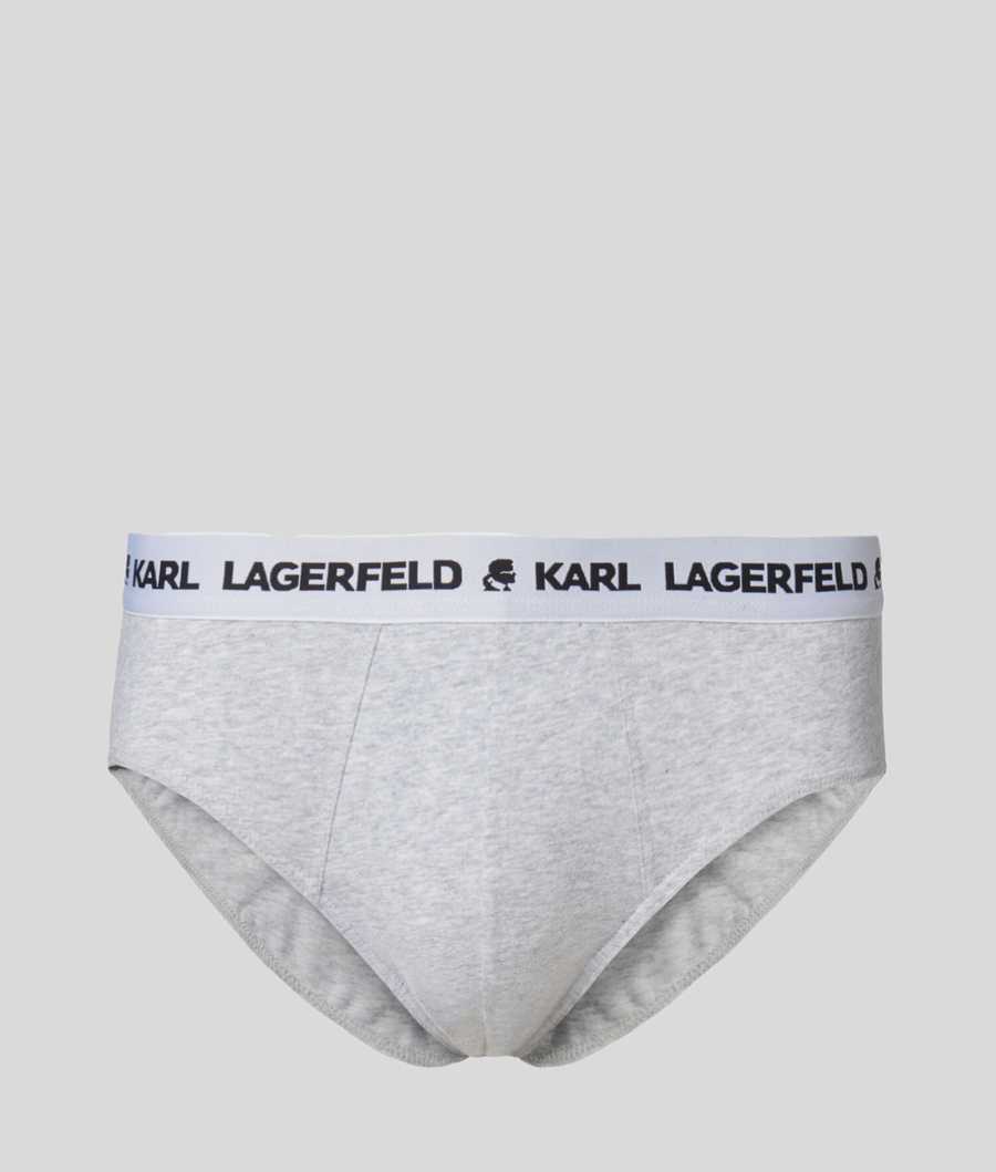 Multicolor Men's Karl Lagerfeld Logo Briefs 3-pack Underwear | TH542ANFD