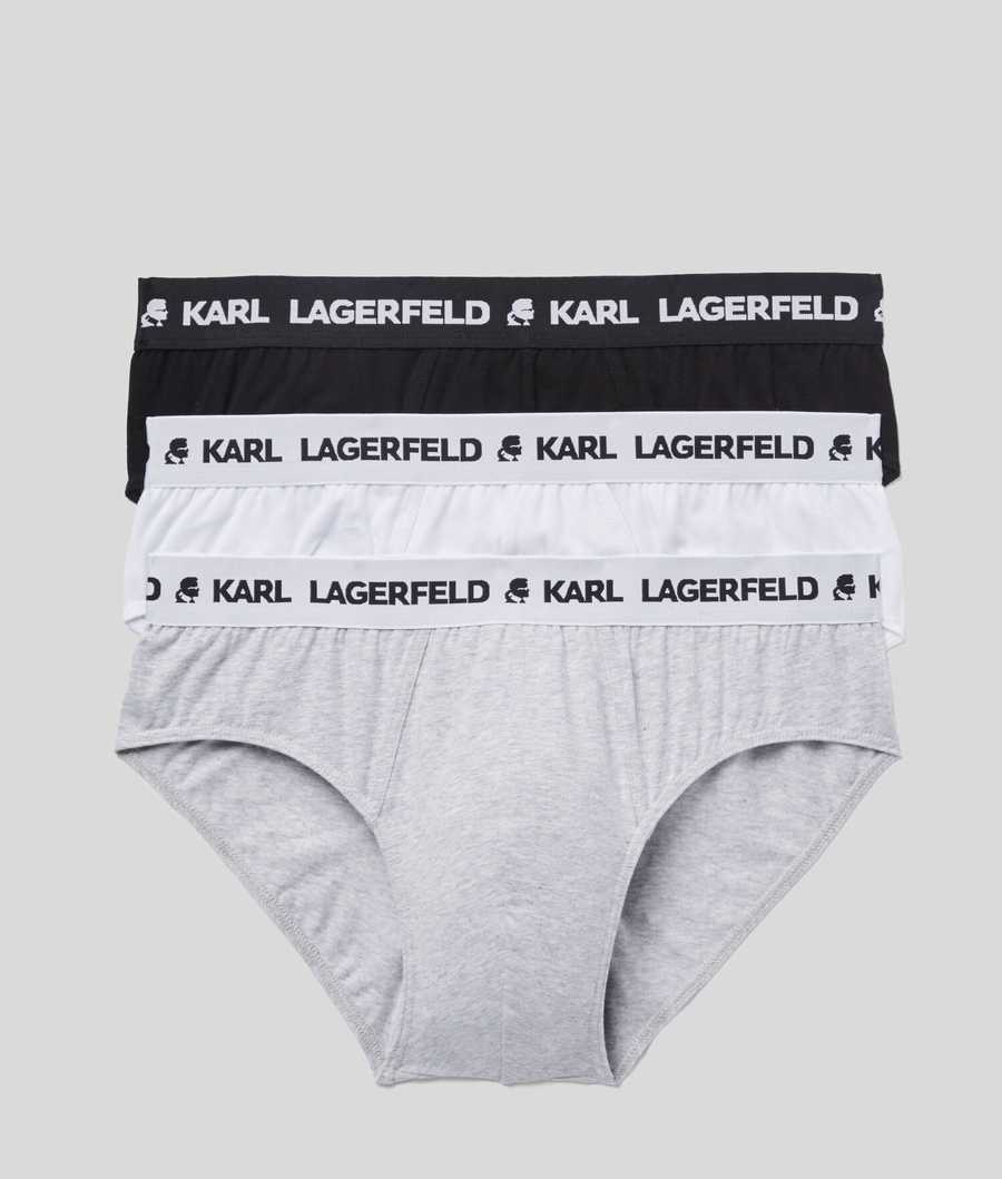 Multicolor Men\'s Karl Lagerfeld Logo Briefs 3-pack Underwear | TH542ANFD