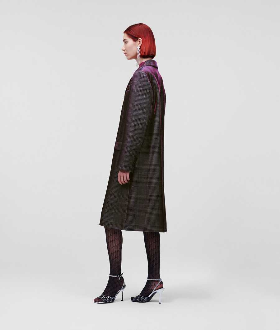 Multicolor Women's Karl Lagerfeld Iridescent Tailored Coats | TH059VMPH