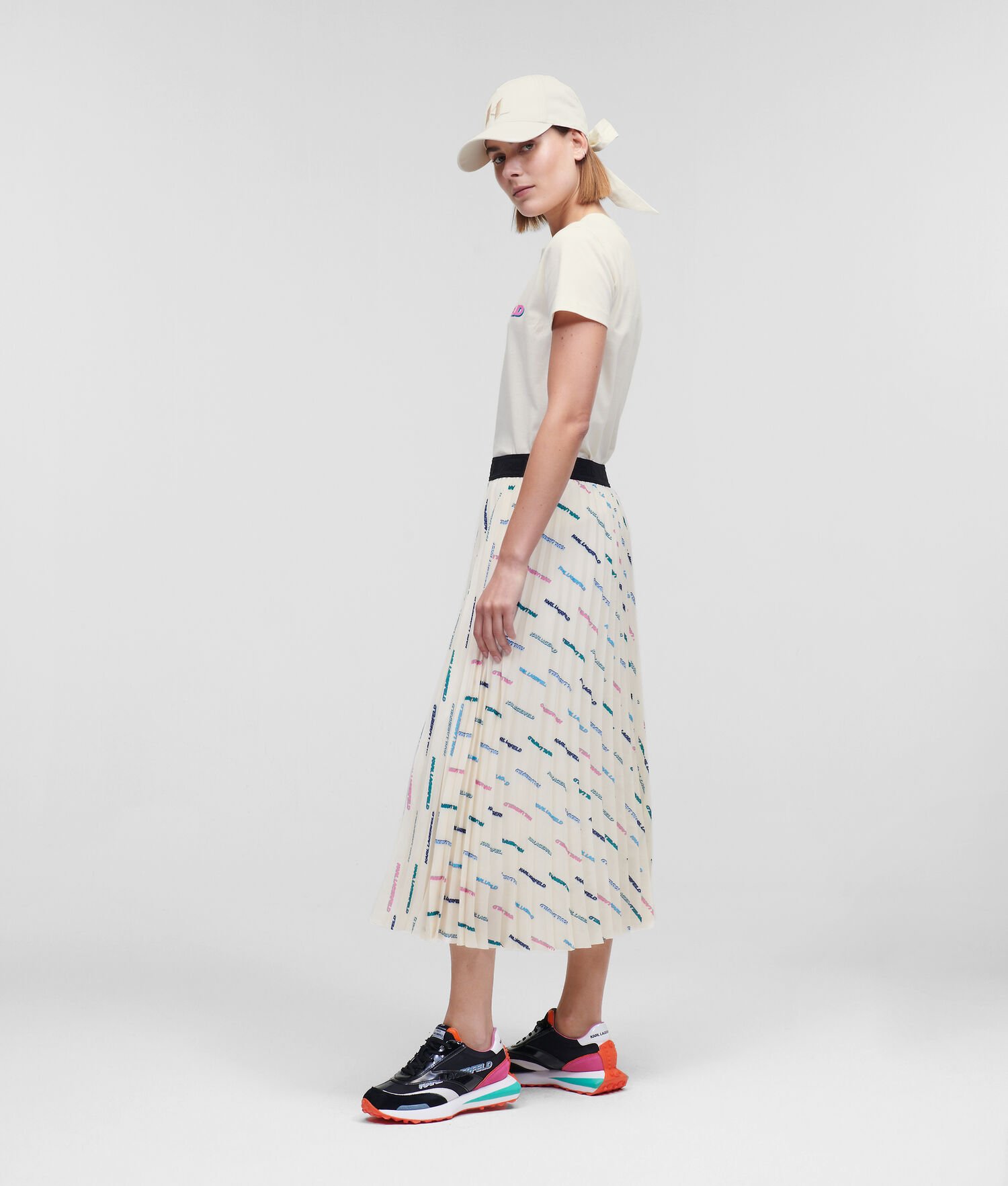 Multicolor Women's Karl Lagerfeld Karl Future Logo Pleated Skirts | TH294IGVM