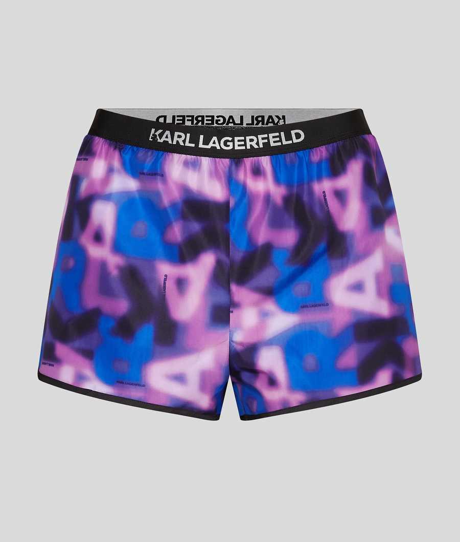 Multicolor Women's Karl Lagerfeld Karl Logo Varsity Shorts Beachwear | TH051WTSG