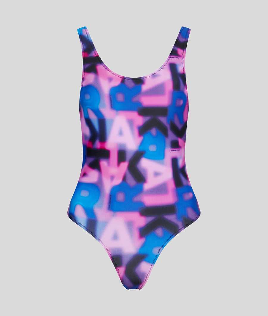 Multicolor Women's Karl Lagerfeld Karl Logo Swimsuits Beachwear | TH382VBYT