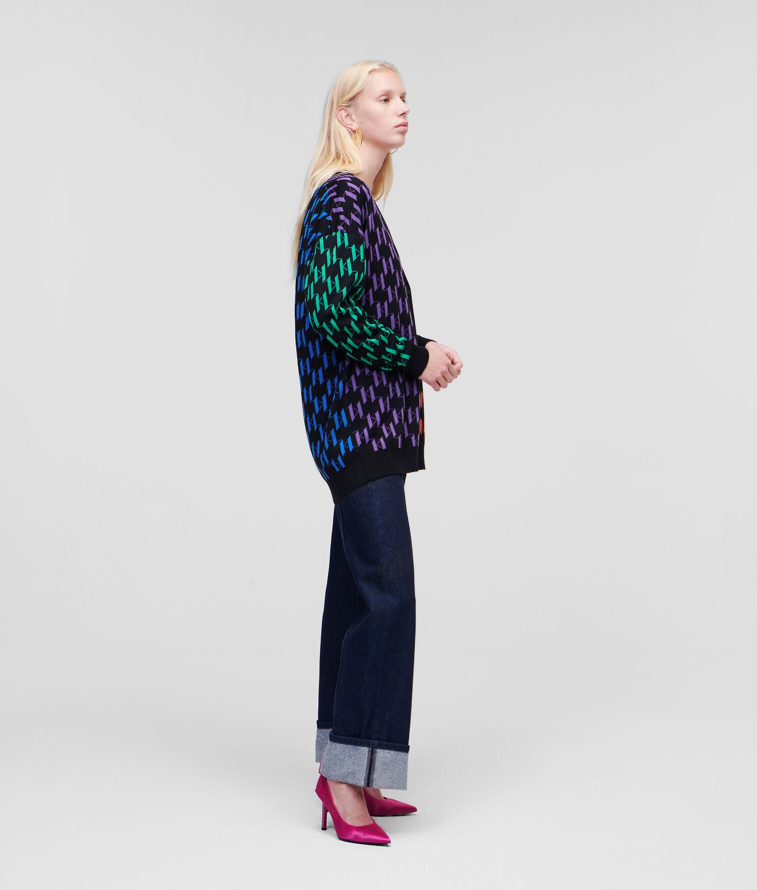 Multicolor Women's Karl Lagerfeld Long Kl Monogram Knitwear | TH936PLNS