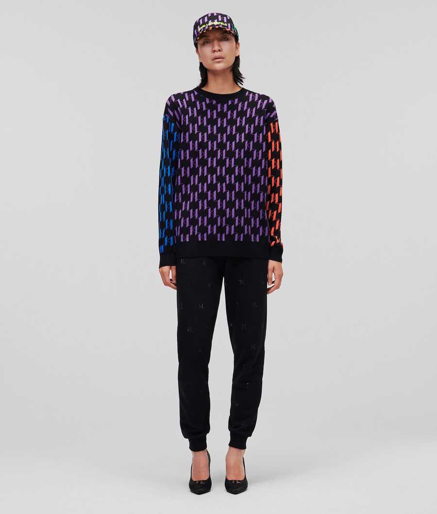 Multicolor Women's Karl Lagerfeld Multi-coloured Kl Monogram Knitwear | TH406IXVZ