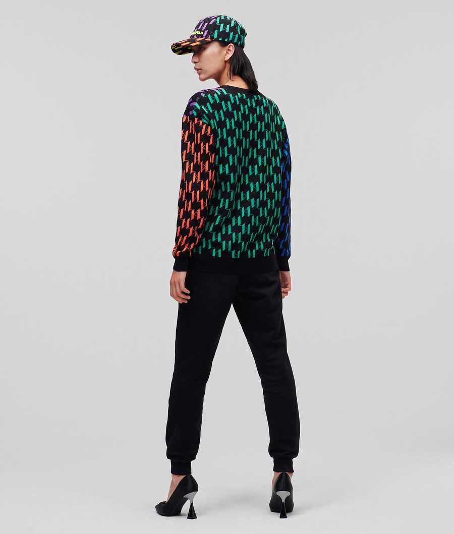 Multicolor Women's Karl Lagerfeld Multi-coloured Kl Monogram Knitwear | TH406IXVZ