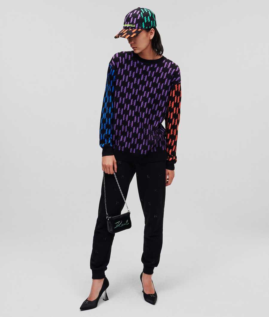 Multicolor Women's Karl Lagerfeld Multi-coloured Kl Monogram Knitwear | TH406IXVZ