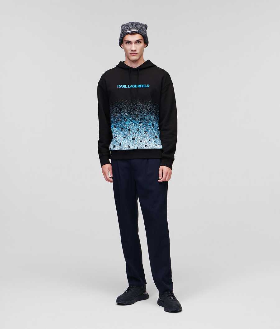 Navy Men's Karl Lagerfeld Digital Dégradé Logo Sweatshirts | TH146AUKW