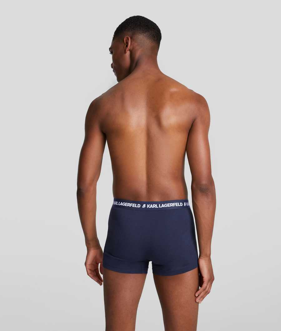 Navy Men's Karl Lagerfeld Karl Logo Monochrome Trunks - 3 Pack Underwear | TH364DLGH