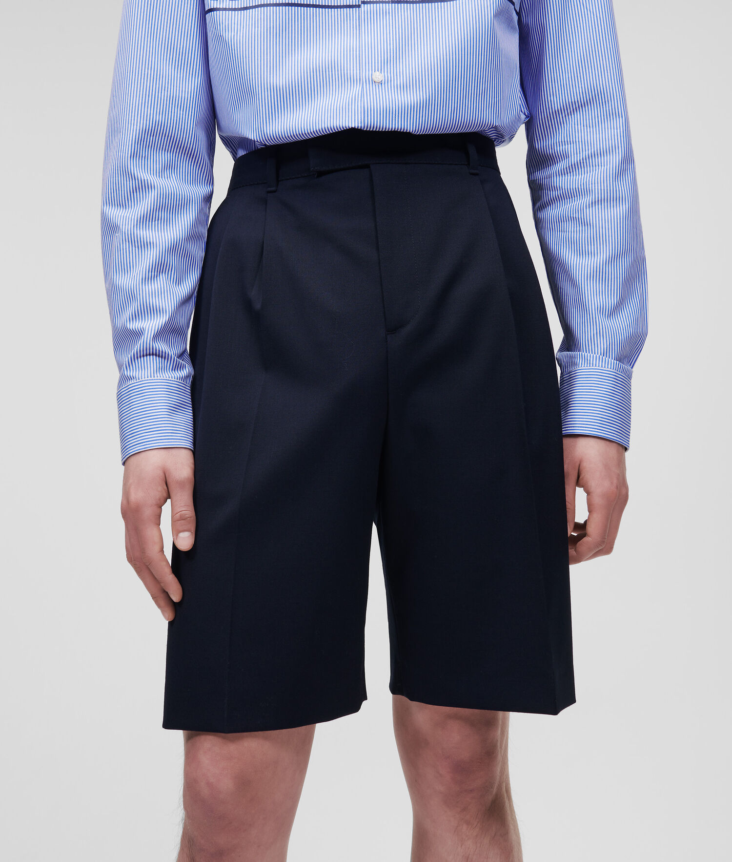 Navy Men's Karl Lagerfeld Karl Logo Shorts | TH846AOUE