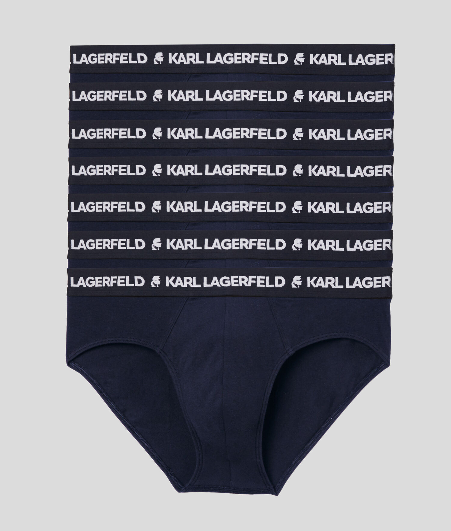 Navy Men's Karl Lagerfeld Logo Briefs - 7 Pack Underwear | TH394QIRS