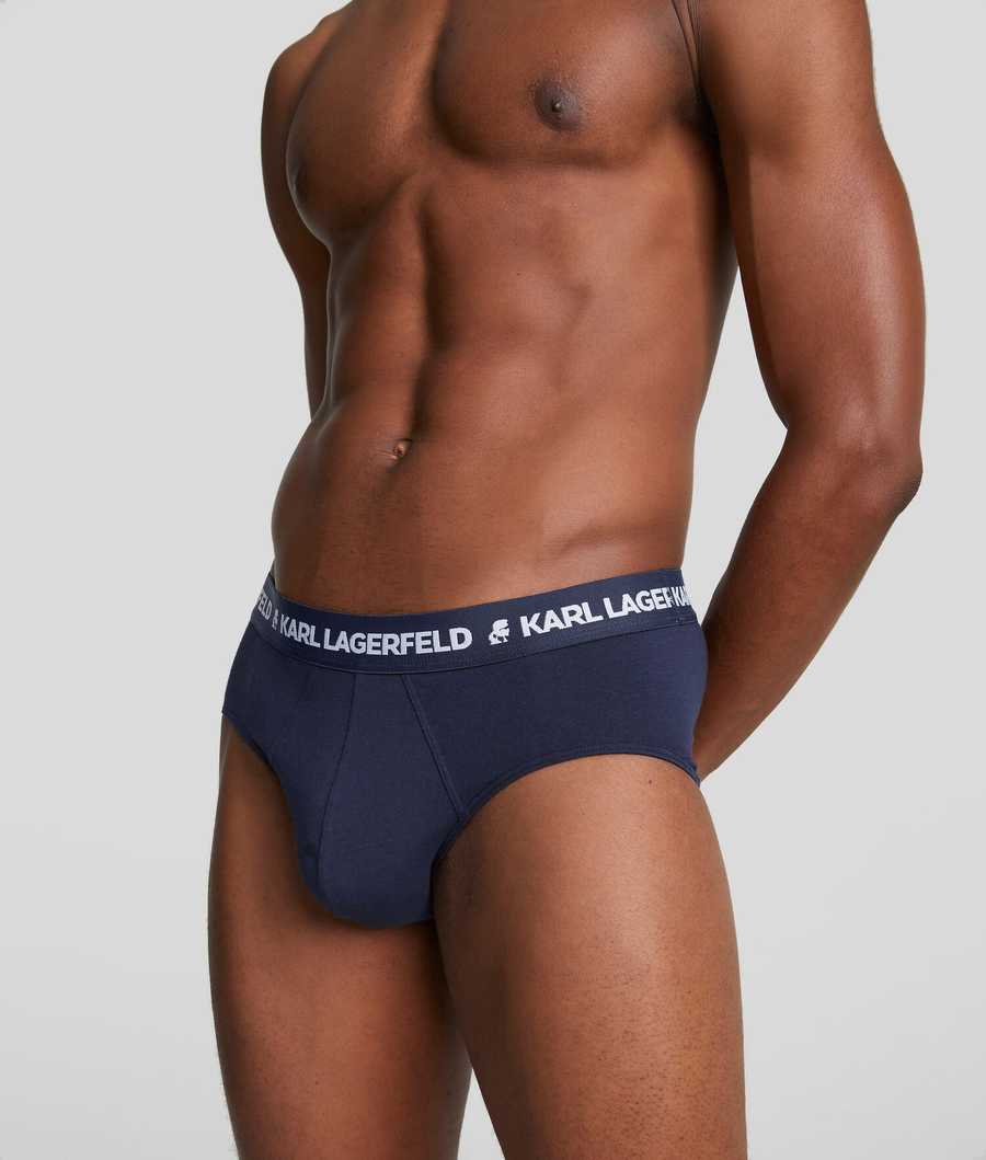 Navy Men's Karl Lagerfeld Logo Briefs - 7 Pack Underwear | TH394QIRS