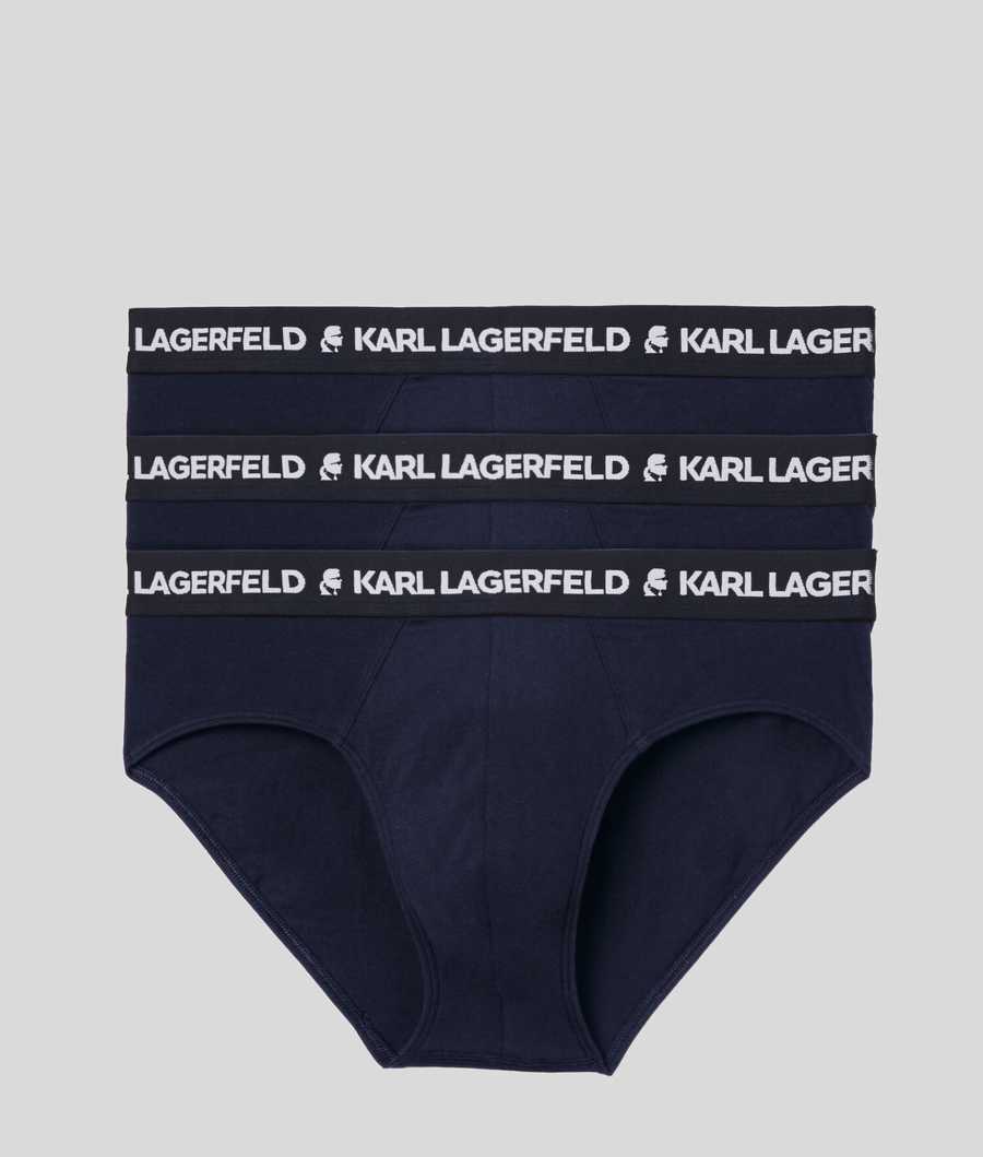 Navy Men's Karl Lagerfeld Logo Briefs 3-pack Underwear | TH069PTQY