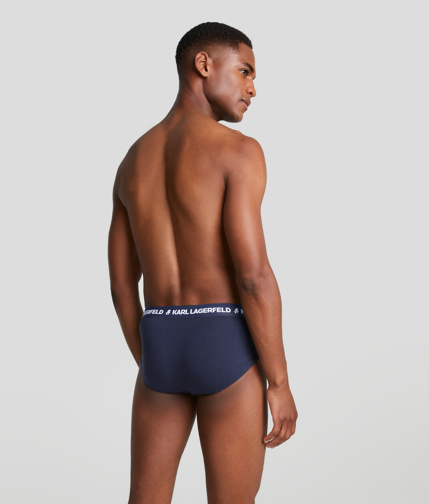 Navy Men's Karl Lagerfeld Logo Briefs 3-pack Underwear | TH069PTQY