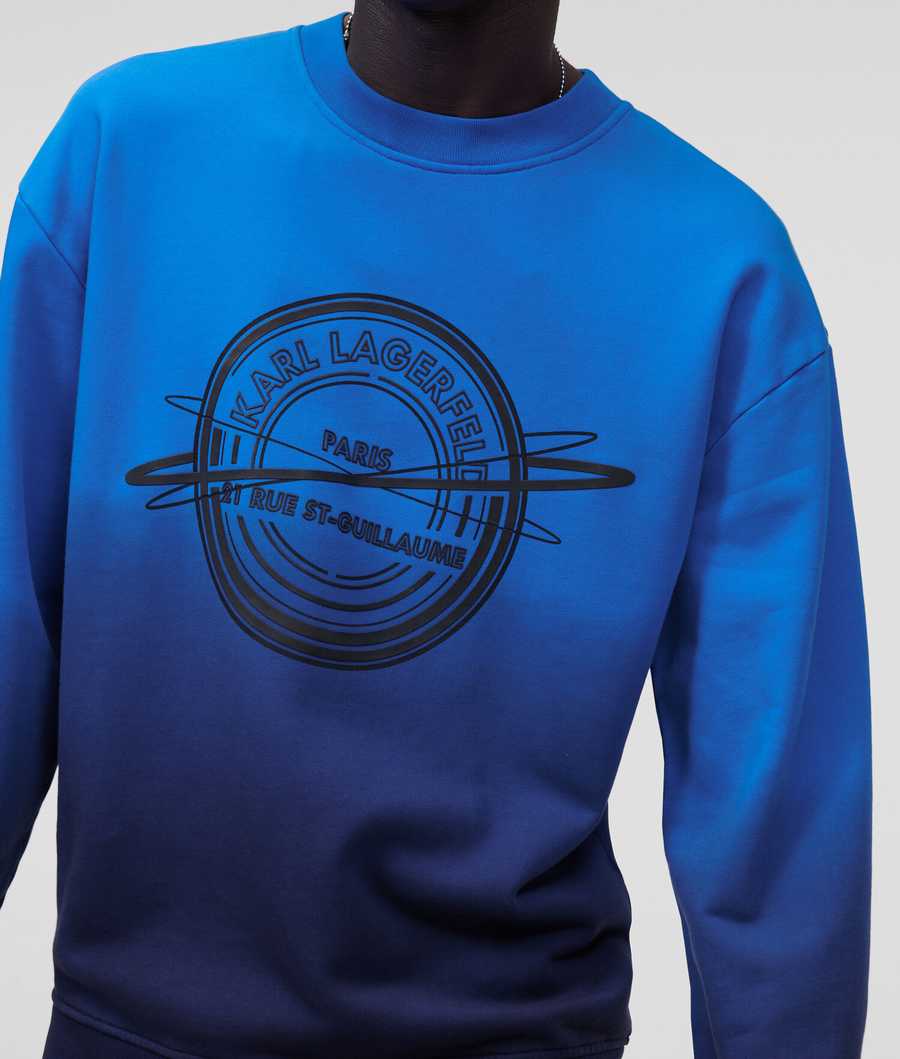 Navy Men's Karl Lagerfeld Rue St-guillaume Sweatshirts | TH736HSGD