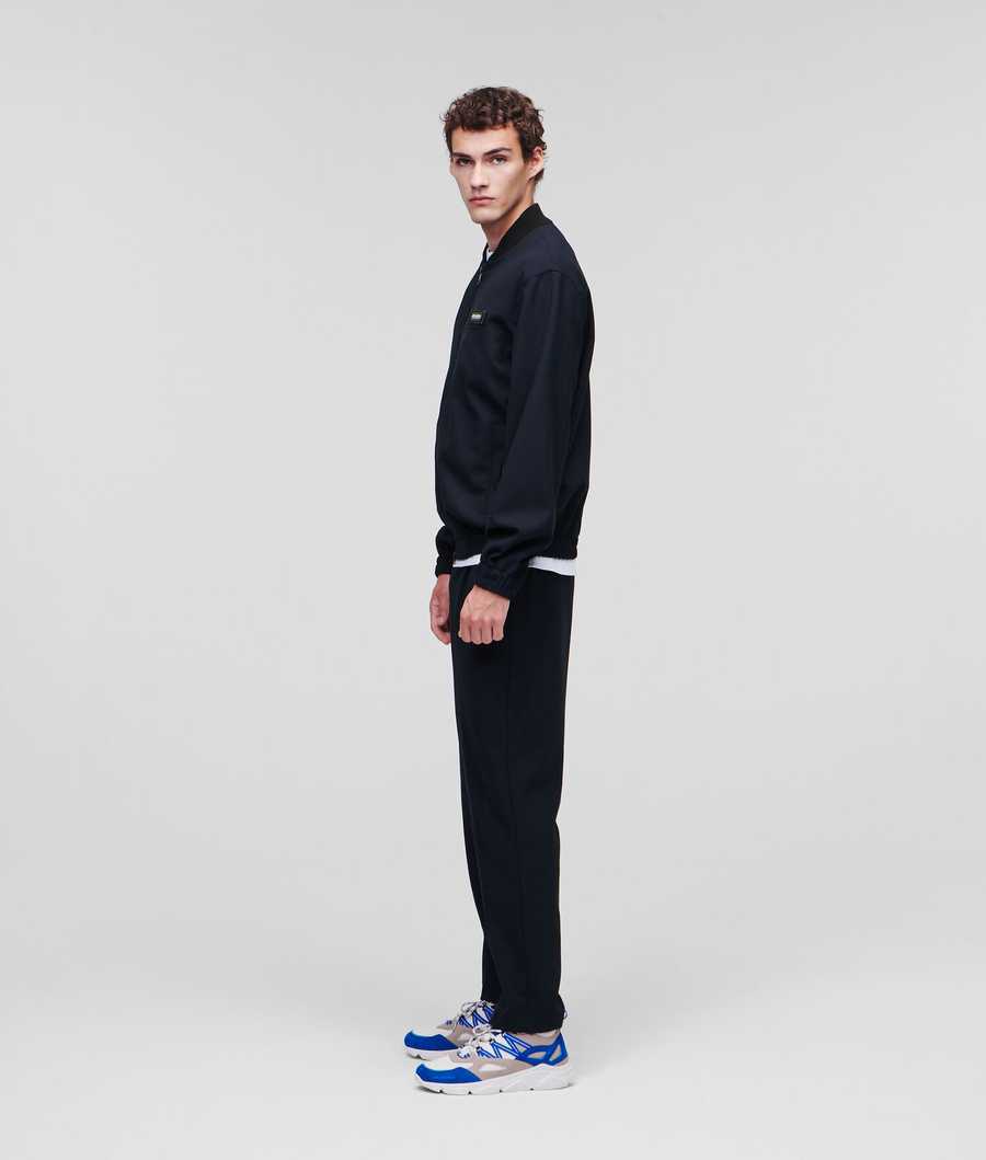 Navy Men's Karl Lagerfeld Zip-up Bomber Jackets | TH896QTFB