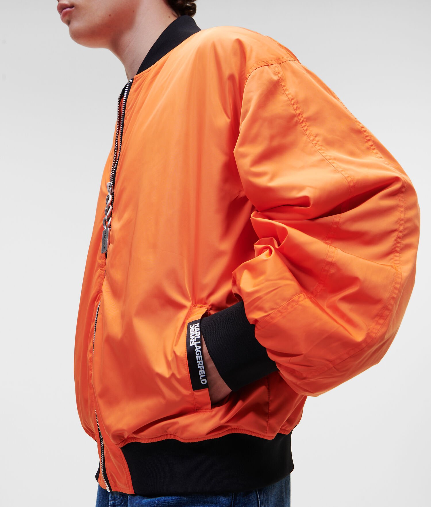 Orange Men\'s Karl Lagerfeld Klj Bomber Jackets | TH692YDGJ