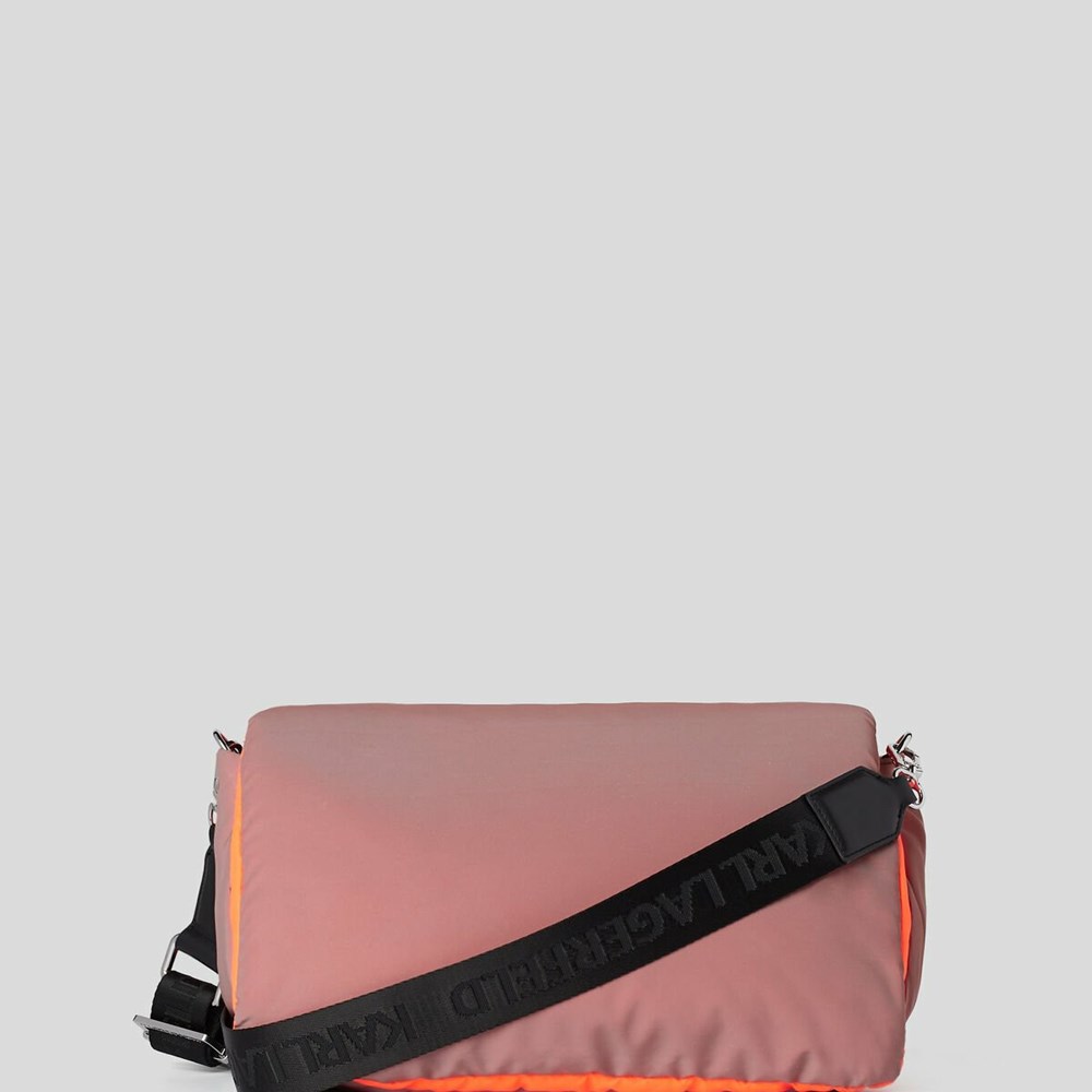 Orange Women's Karl Lagerfeld K/Signature Soft DegradÉ Large Shoulder Bags | TH830IYWX