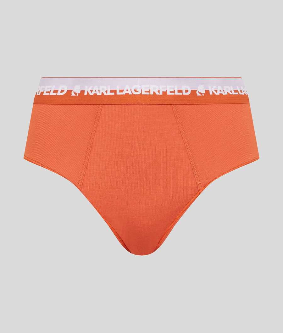 Orange Women's Karl Lagerfeld Karl Logo Ribbed Culottes Underwear | TH279GWCU