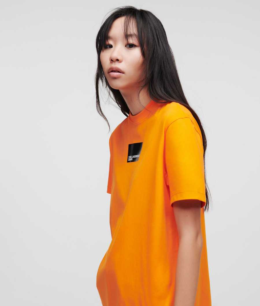 Orange Women's Karl Lagerfeld Klj Short-sleeved T-Shirts | TH629COMG