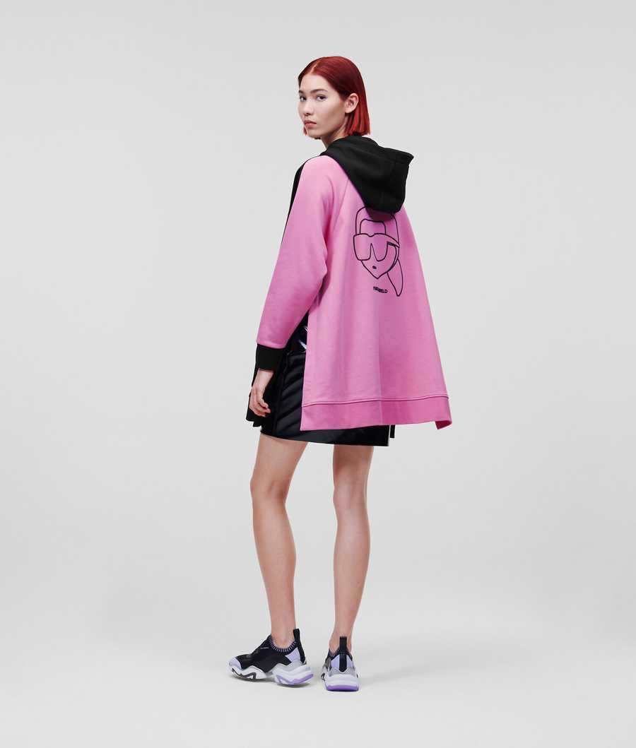 Pink / Black Women's Karl Lagerfeld Ikonik 2.0 Bi-color Sweatshirts | TH591EGHX