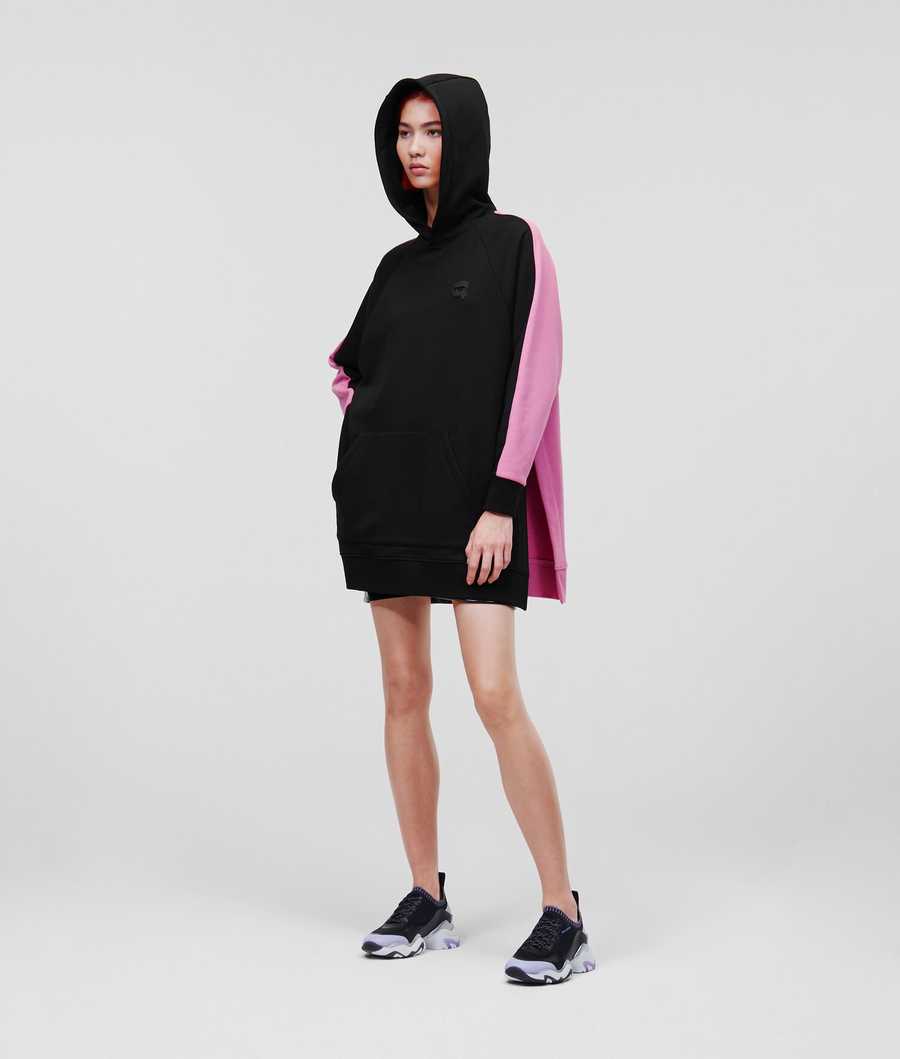 Pink / Black Women's Karl Lagerfeld Ikonik 2.0 Bi-color Sweatshirts | TH591EGHX