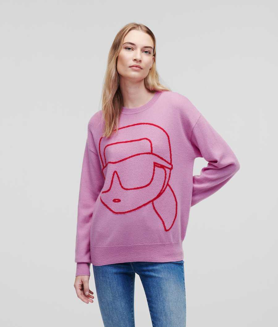 Pink / Red Women\'s Karl Lagerfeld Ikonik 2.0 Knitwear | TH029TCYB