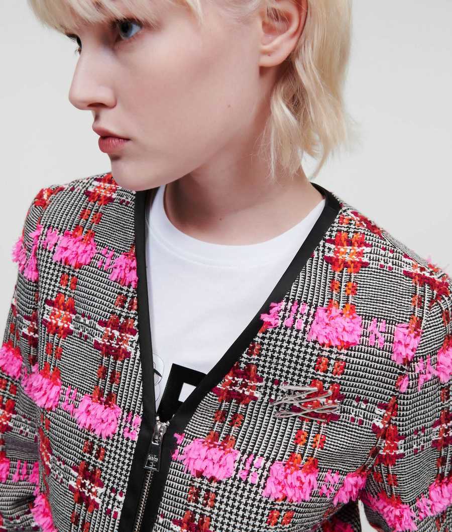 Pink Women's Karl Lagerfeld BOUCLÉ Jackets | TH623XBFW