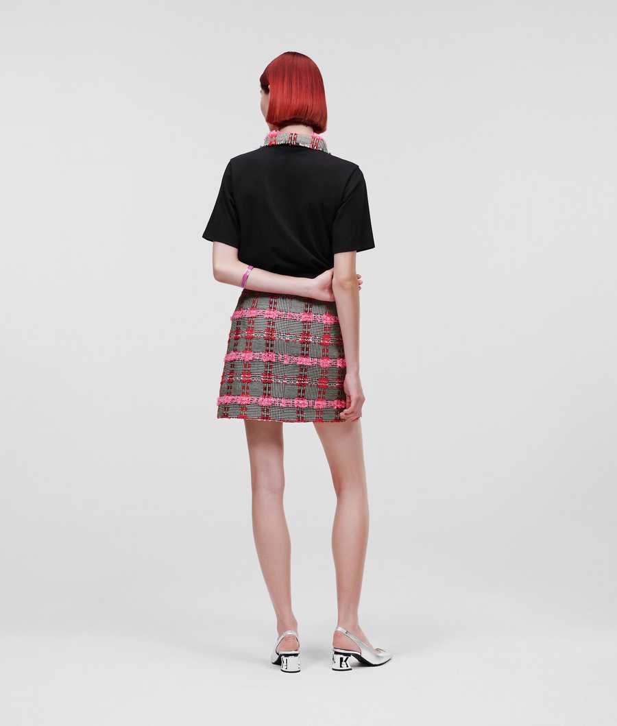 Pink Women's Karl Lagerfeld BOUCLÉ Mini Skirts | TH683PZOV