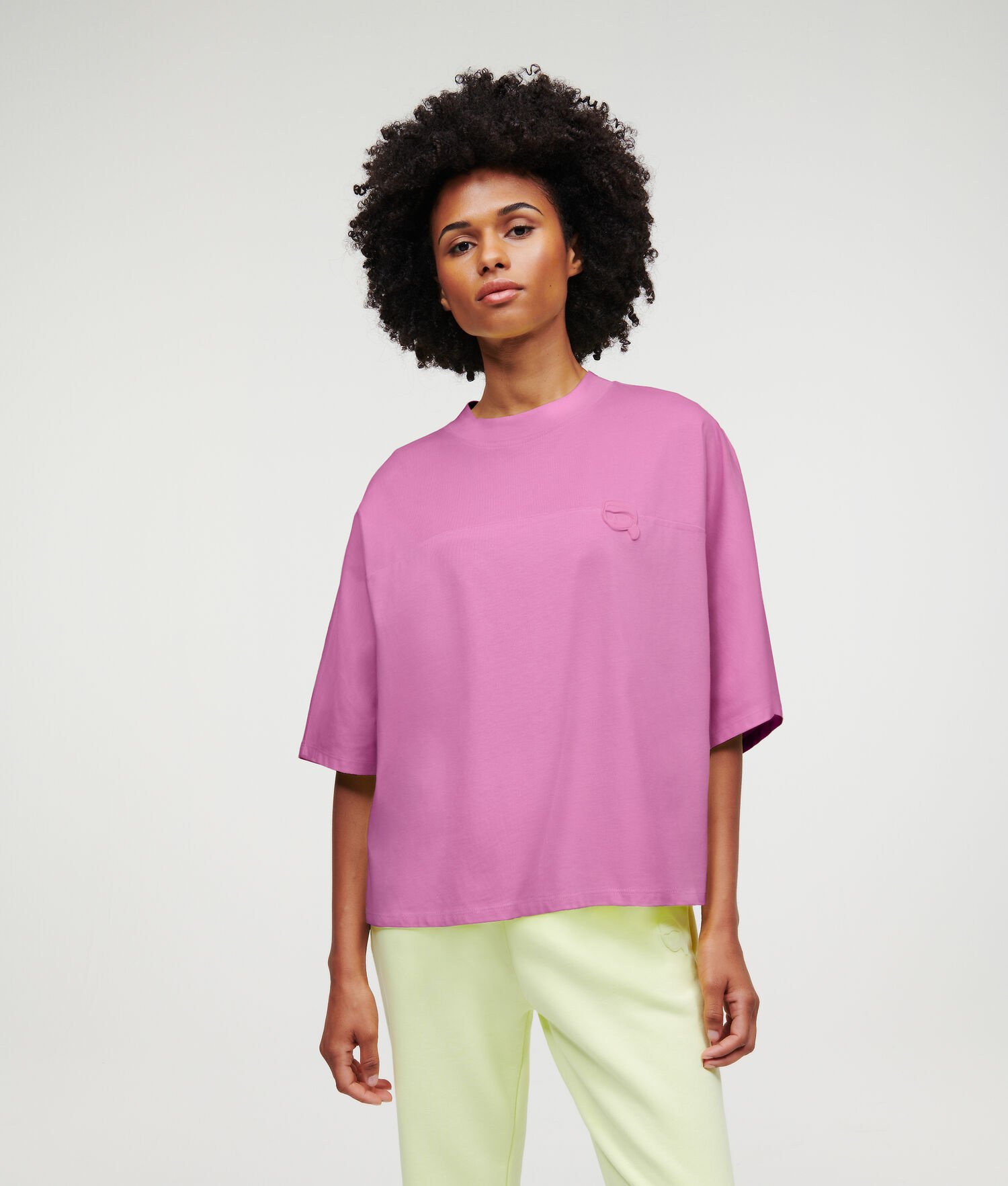 Pink Women's Karl Lagerfeld Ikonik 2.0 Boxy T-Shirts | TH387QTEY