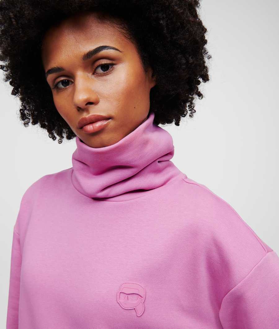 Pink Women's Karl Lagerfeld Ikonik 2.0 High Neck Sweatshirts | TH901WOGN