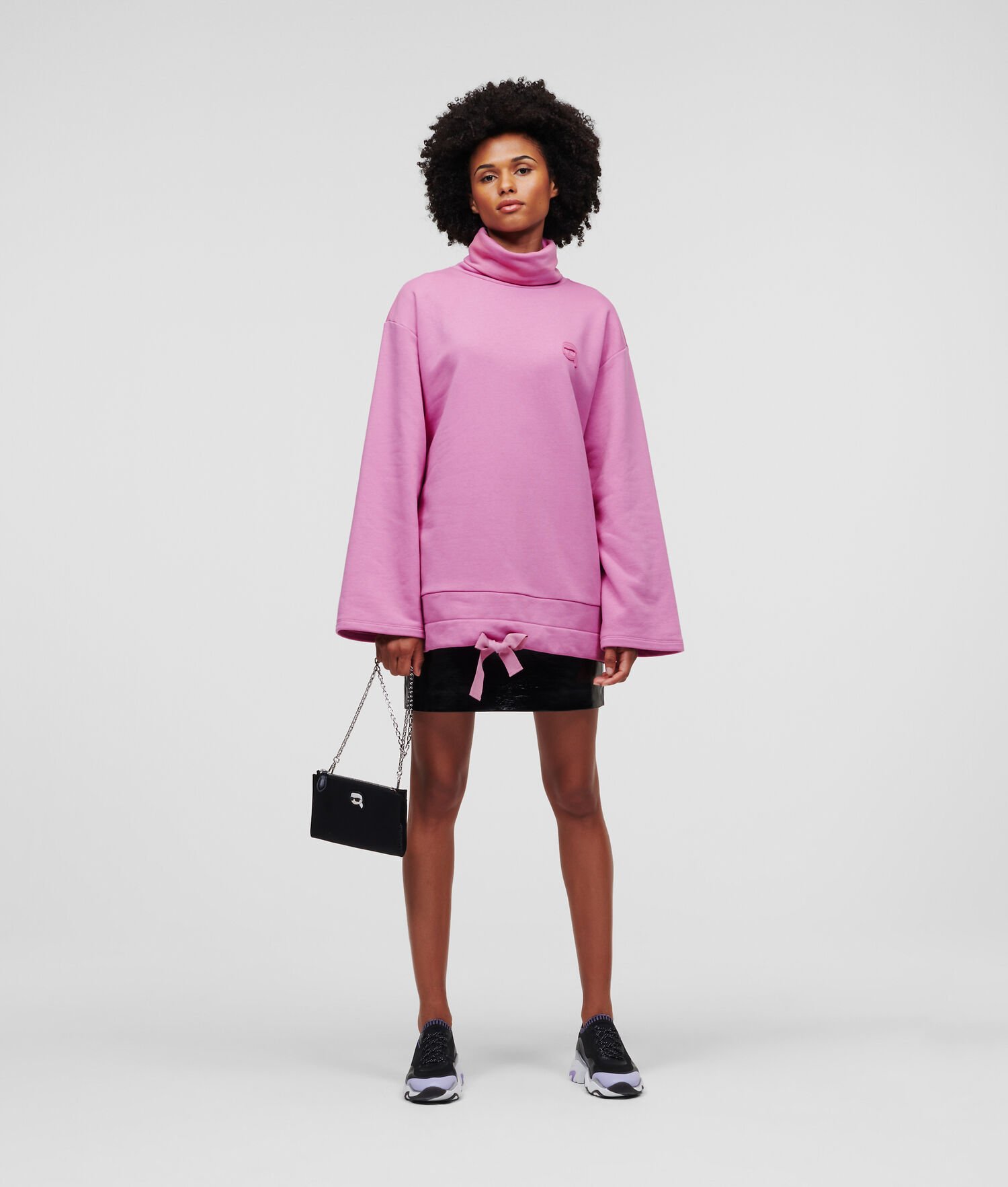 Pink Women's Karl Lagerfeld Ikonik 2.0 High Neck Sweatshirts | TH901WOGN